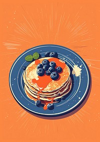 Vintage Breakfast Art Poster breakfast pancake dessert. AI generated Image by rawpixel.