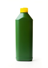 Matte plastic green bottle softener with yellow cap white background container drinkware. AI generated Image by rawpixel.