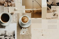 Coffee collage paper mug. AI generated Image by rawpixel.