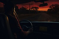 Person is driving a car vehicle night adult. AI generated Image by rawpixel.