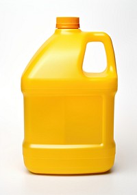 Plastic green gallon softener with yellow cap bottle white background container. AI generated Image by rawpixel.
