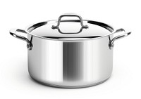 Stainless steel pot with handles white background appliance saucepan. AI generated Image by rawpixel.
