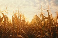 Corn field on countryside agriculture landscape outdoors. AI generated Image by rawpixel.