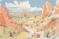 Desert wilderness landscape mountain. AI generated Image by rawpixel.