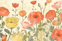 Rose garden backgrounds painting pattern. AI generated Image by rawpixel.