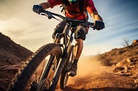 Man riding mountain bicycle sports vehicle cycling. AI generated Image by rawpixel.