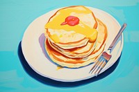 Top view pancake painting dessert food. 