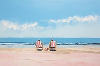 Simple beach with blue sky outdoors vacation horizon. AI generated Image by rawpixel.