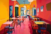 Simple italian restaurant architecture furniture painting. AI generated Image by rawpixel.