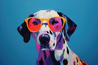 Dalmatian wear glass painting glasses animal. AI generated Image by rawpixel.