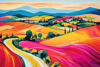 Countryside painting backgrounds landscape. AI generated Image by rawpixel.