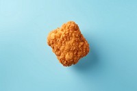 Nugget food blue blue background. AI generated Image by rawpixel.