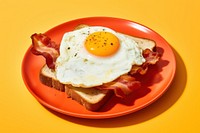 Toast egg bacon table. AI generated Image by rawpixel.