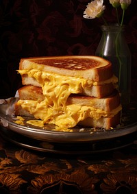 Grilled cheese sandwich bread food breakfast. AI generated Image by rawpixel.