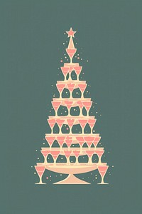 Stack of champagne glasses christmas tree christmas tree. AI generated Image by rawpixel.