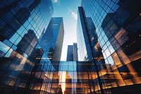 Glass office buildings city architecture metropolis. AI generated Image by rawpixel.