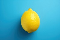 Delicious lemon fruit plant blue. AI generated Image by rawpixel.