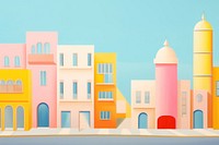 Painting of buildings border architecture house city. AI generated Image by rawpixel.