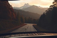Mountain in the morning outdoors highway nature. AI generated Image by rawpixel.