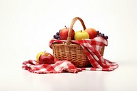 Picnic basket apple fruit. 