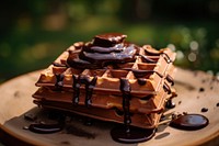 Waffle with chocolate Spread dessert food cake. AI generated Image by rawpixel.
