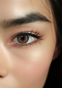 Asian woman cosmetics portrait eyebrow. AI generated Image by rawpixel.