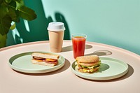 Healthy breakfast sandwich table food. AI generated Image by rawpixel.
