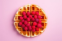 Waffle raspberry dessert fruit. AI generated Image by rawpixel.