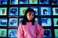 Asian young woman portrait adult electronics. AI generated Image by rawpixel.