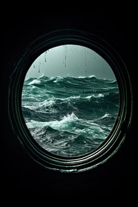 Ship window porthole nature motion. AI generated Image by rawpixel.