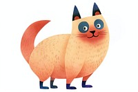 Cartoon siamese cat animal mammal white background. AI generated Image by rawpixel.