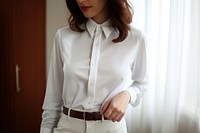 White shirt blouse accessories outerwear. AI generated Image by rawpixel.