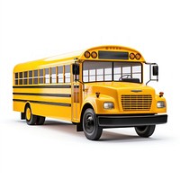 Small yellow school bus vehicle wheel white background. AI generated Image by rawpixel.