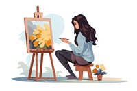 Artist painting drawing sitting adult. AI generated Image by rawpixel.