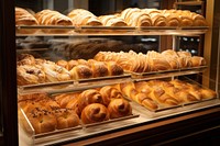 Bakery shelve bread food oven. 