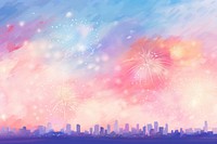 Firework fireworks sky architecture. AI generated Image by rawpixel.