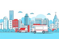 A hospital and ambulance bus vehicle city. AI generated Image by rawpixel.