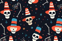 Skeleton pattern art hat. 