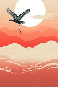 Crane flying bird outdoors. AI generated Image by rawpixel.