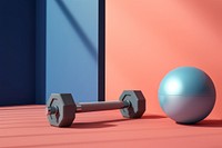 Gym ball dumbbell sports. AI generated Image by rawpixel.