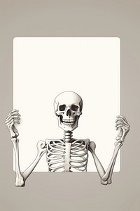 Skeleton human cartoon sketch. AI generated Image by rawpixel.