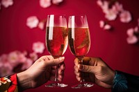 2 hands in Kimono toasting celebration drink glass. AI generated Image by rawpixel.