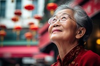 Chinese grandmother glasses adult architecture. AI generated Image by rawpixel.