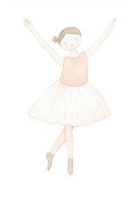 Girl ballerina dancing character ballet white background entertainment. AI generated Image by rawpixel.