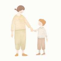 Mother holding hand with her son white background holding hands togetherness. AI generated Image by rawpixel.