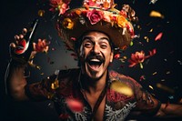 Mexican man gorgeous celebrating portrait adult photo. 