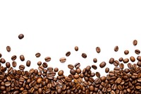 Coffee beans Scattered backgrounds white background refreshment. AI generated Image by rawpixel.