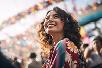 A Japanese woman in Kimono celebration festival laughing. AI generated Image by rawpixel.