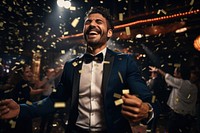 Latino gorgeous celebrating laughing adult party. AI generated Image by rawpixel.