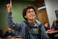 A Latinx boy high school student classroom child intelligence. AI generated Image by rawpixel.
